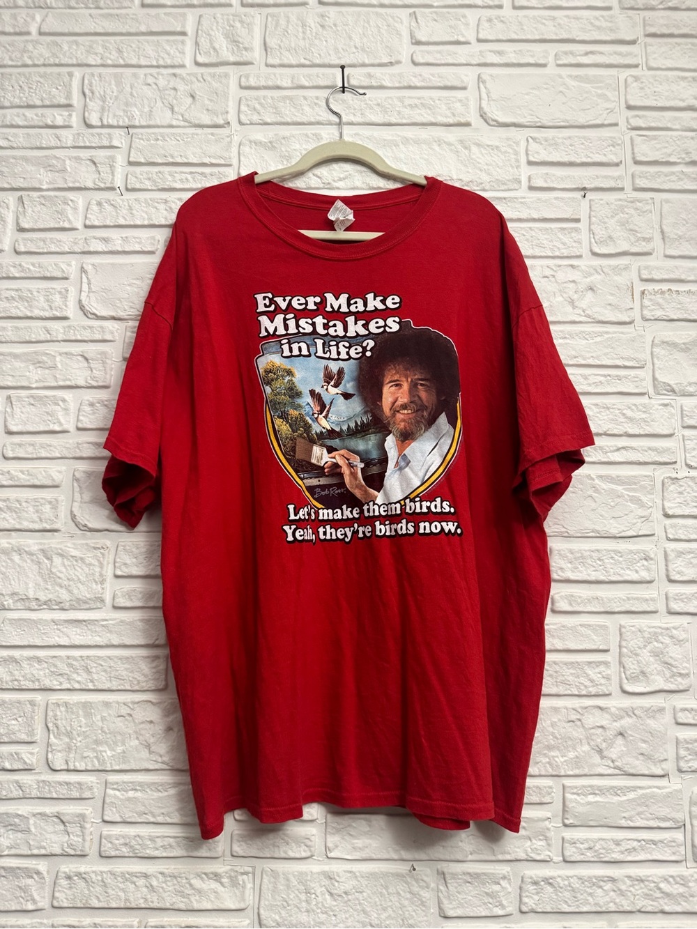 Bob Ross Graphic Men’s T-Shirt Classic Crew Neck 3XL